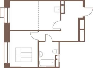 2-к квартира, строящийся дом, 43м2, 2/24 этаж
