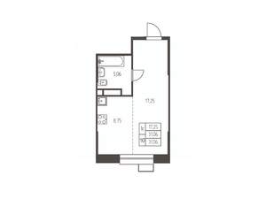 Студия квартира, строящийся дом, 31м2, 20/25 этаж
