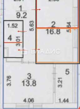 1-к квартира, вторичка, 48м2, 15/17 этаж