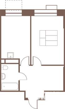 1-к квартира, строящийся дом, 43м2, 4/24 этаж