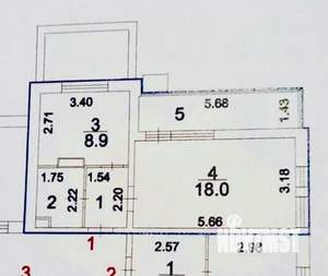 1-к квартира, сданный дом, 38м2, 2/18 этаж