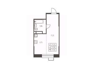 Студия квартира, строящийся дом, 31м2, 5/25 этаж