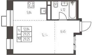 Студия квартира, строящийся дом, 29м2, 3/20 этаж