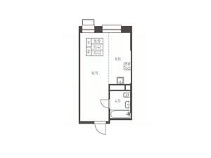 Студия квартира, строящийся дом, 30м2, 8/25 этаж