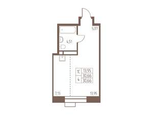 Студия квартира, вторичка, 31м2, 18/24 этаж