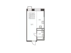 Студия квартира, строящийся дом, 30м2, 23/25 этаж