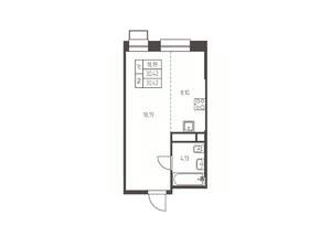 Студия квартира, строящийся дом, 30м2, 25/25 этаж