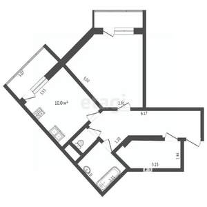 1-к квартира, вторичка, 53м2, 13/17 этаж