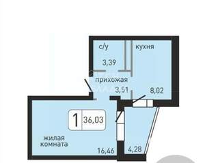 1-к квартира, вторичка, 31м2, 12/14 этаж
