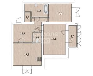 2-к квартира, вторичка, 83м2, 5/9 этаж
