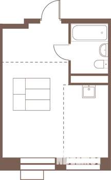 Студия квартира, вторичка, 29м2, 23/24 этаж
