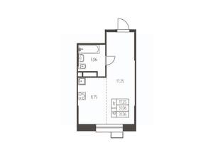 Студия квартира, строящийся дом, 31м2, 13/25 этаж