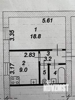 1-к квартира, вторичка, 35м2, 2/3 этаж