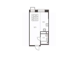 Студия квартира, строящийся дом, 30м2, 20/25 этаж