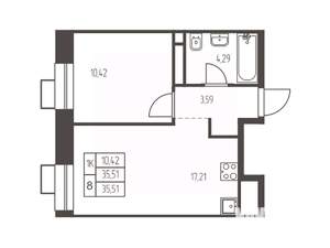 1-к квартира, вторичка, 36м2, 12/12 этаж