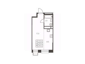 Студия квартира, строящийся дом, 30м2, 19/25 этаж