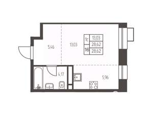 Студия квартира, вторичка, 29м2, 11/12 этаж