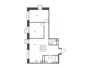 2-к квартира, строящийся дом, 71м2, 10/25 этаж