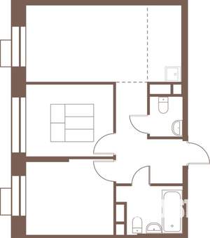 3-к квартира, строящийся дом, 54м2, 24/24 этаж