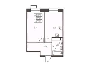 1-к квартира, строящийся дом, 42м2, 11/25 этаж