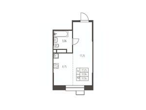 Студия квартира, строящийся дом, 31м2, 13/25 этаж