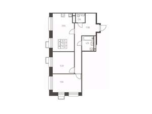 2-к квартира, строящийся дом, 71м2, 21/25 этаж