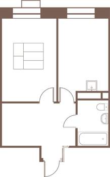 1-к квартира, вторичка, 43м2, 13/24 этаж
