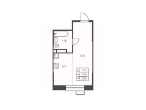 Студия квартира, строящийся дом, 31м2, 15/25 этаж