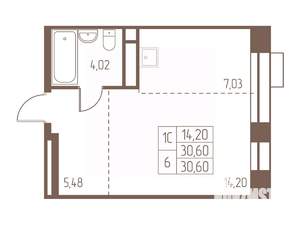 Студия квартира, вторичка, 31м2, 18/24 этаж