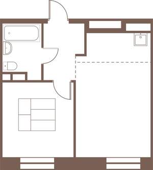 2-к квартира, строящийся дом, 40м2, 6/16 этаж