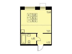 Студия квартира, вторичка, 30м2, 10/23 этаж