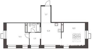 2-к квартира, строящийся дом, 66м2, 4/20 этаж