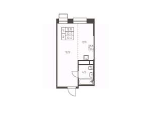 Студия квартира, строящийся дом, 30м2, 16/25 этаж