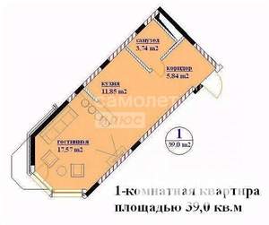 1-к квартира, вторичка, 39м2, 3/16 этаж