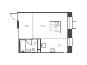 Студия квартира, вторичка, 32м2, 12/12 этаж