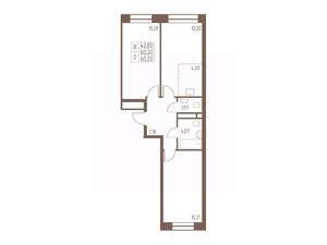 3-к квартира, строящийся дом, 60м2, 9/16 этаж