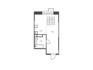 Студия квартира, строящийся дом, 31м2, 14/25 этаж
