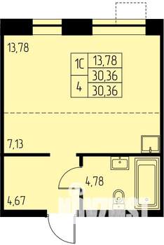 Студия квартира, вторичка, 30м2, 20/23 этаж