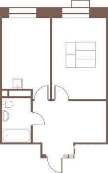1-к квартира, строящийся дом, 44м2, 12/24 этаж