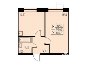 1-к квартира, вторичка, 41м2, 20/23 этаж