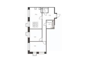 2-к квартира, строящийся дом, 71м2, 20/25 этаж