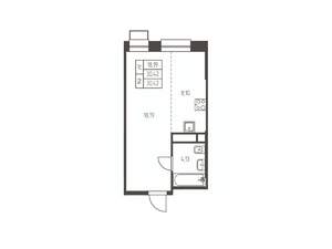 Студия квартира, строящийся дом, 30м2, 20/25 этаж