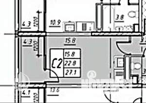 Студия квартира, вторичка, 27м2, 13/17 этаж