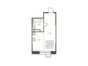 Студия квартира, строящийся дом, 31м2, 19/25 этаж