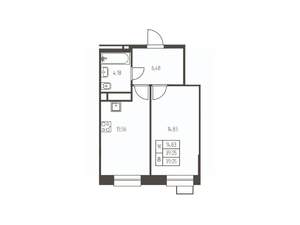 1-к квартира, строящийся дом, 39м2, 16/25 этаж