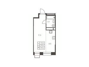 Студия квартира, строящийся дом, 30м2, 18/25 этаж