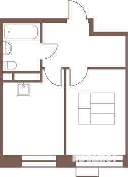 1-к квартира, строящийся дом, 33м2, 20/24 этаж