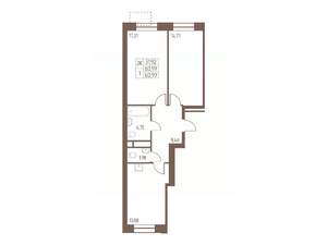 2-к квартира, строящийся дом, 61м2, 2/24 этаж