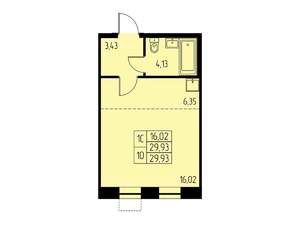 Студия квартира, вторичка, 30м2, 10/23 этаж