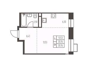 Студия квартира, вторичка, 30м2, 14/20 этаж